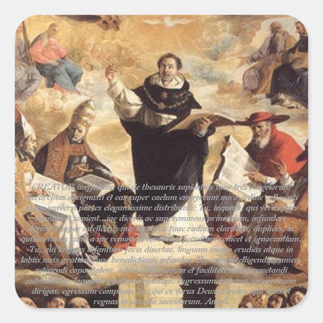 Sticker Carré Oratio S. Thomae Aquinatis ante studium (Devant)