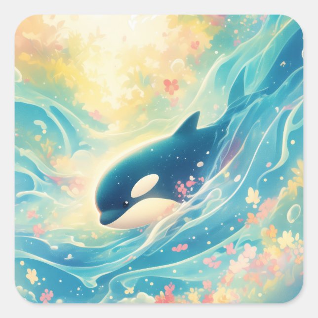 Sticker Carré Orca Guardian de Deep Deep (Devant)