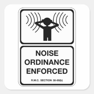 Sticker Carré Ordonnance sur le bruit appliquée (2), Panneau, Co