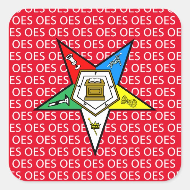 Sticker Carré Ordre OES de l'Autocollant Etoile Orientale (Devant)
