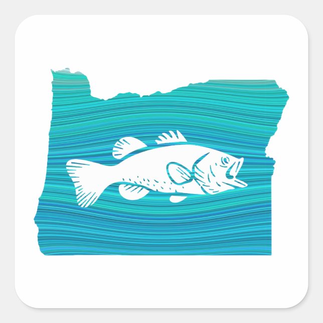 Sticker Carré Oregon Wave Fishing (Devant)