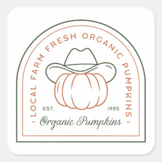 Sticker Carré Organic pumpkin local country farm fresh