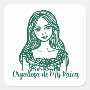 Sticker Carré Orgullosa de Mis Raíces