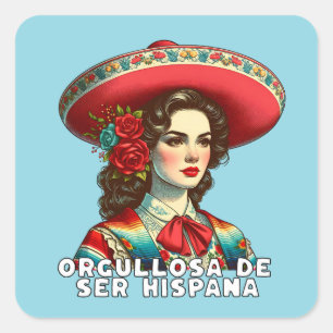 Sticker Carré Orgullosa de ser Hispana Patrimoine hispanique Esp