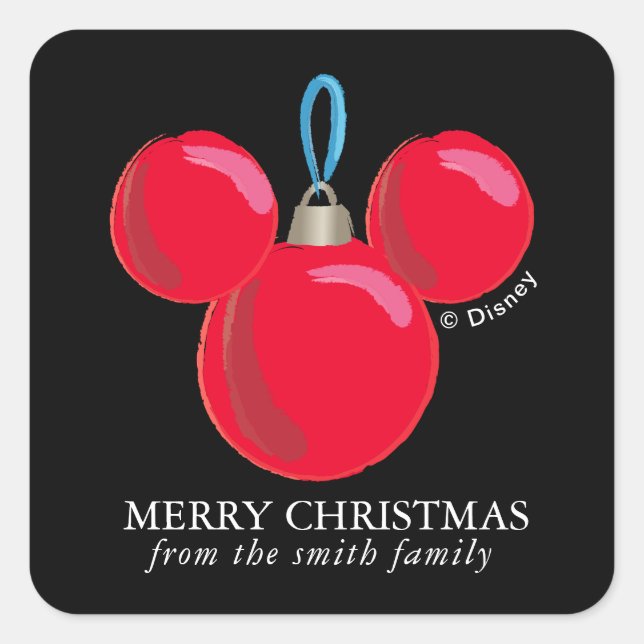Sticker Carré Ornement de Noël Mickey Mouse - Emplacement person (Devant)