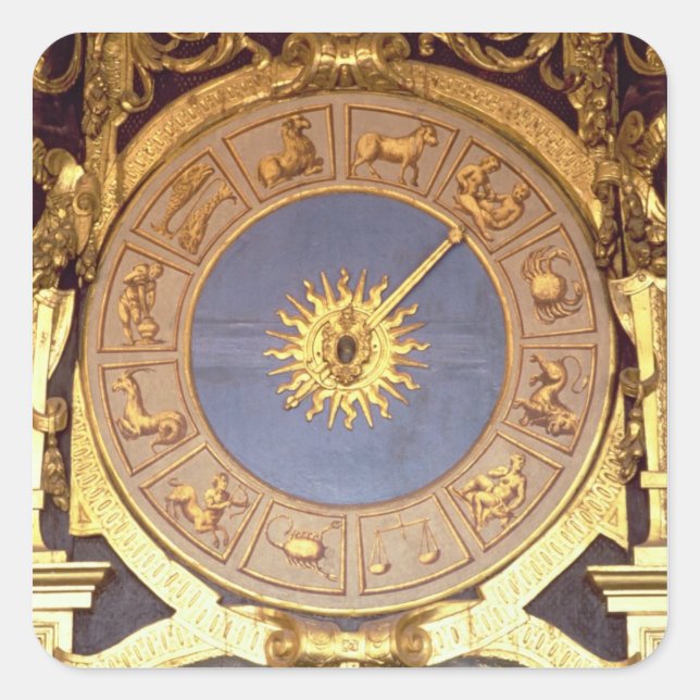 Sticker Carré Orologio Zodicale (horloge zodiaque) (fresque et d (Devant)