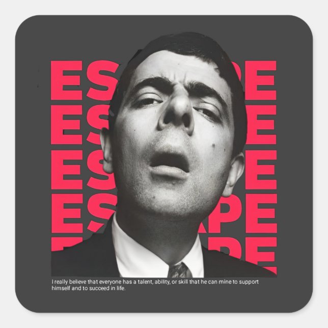 Sticker Carré Orphic M. Bean Escape Design (Devant)