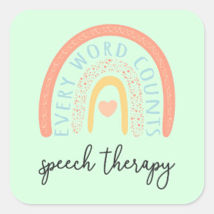 Sticker Carré Orthophonie II - Chaque Mot Compte