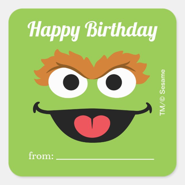 Sticker Carré Oscar le Groupement | Un cadeau de - Anniversaire (Devant)