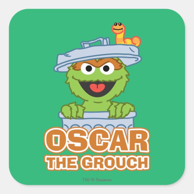 Sticker Carré Oscar the Grouch Classic Style (Devant)