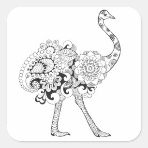 Sticker Carré Ostrich inspiré
