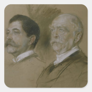 Sticker Carré Otto von Bismarck et son fils Herbert