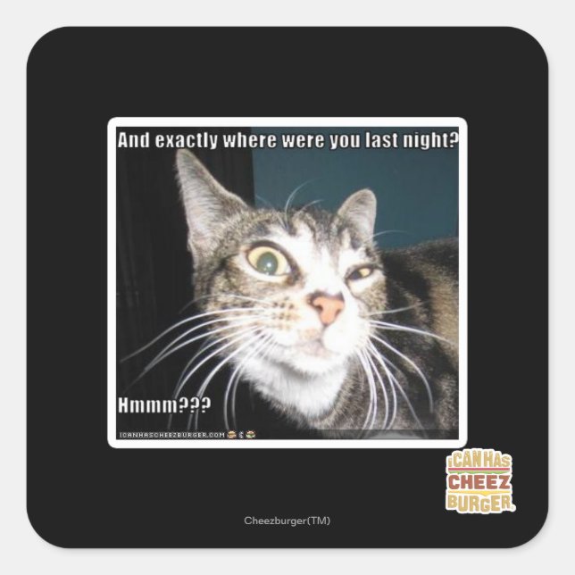 Sticker Carré Où étais-tu ? (Devant)