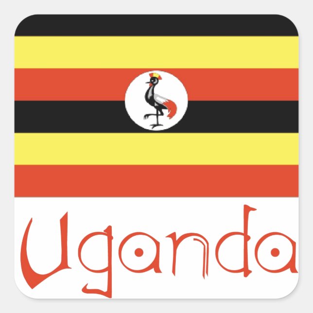 Sticker Carré Ouganda (Devant)