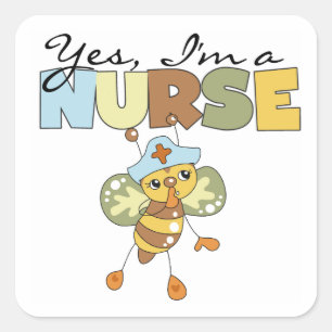 Sticker Carré OUI, je suis infirmière T-shirts et cadeaux