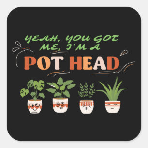 Sticker Carré OUI, TU M'AS EU, JE SUIS UN PLONGEUR POTHEAD drôle