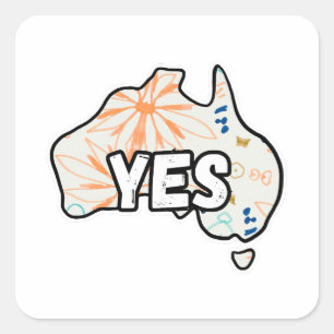 Sticker Carré Oui Votez Pour La Voix Déclaration Uluru Au Parlem