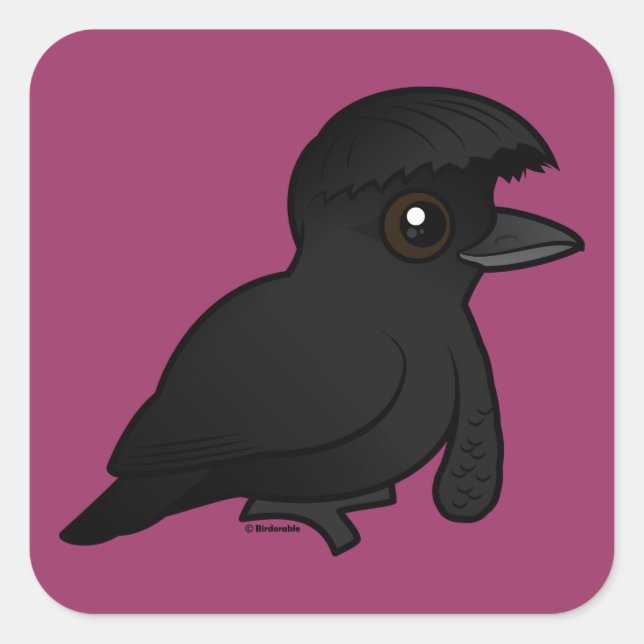 Sticker Carré OumbrellabBirdable à longue taille (Devant)