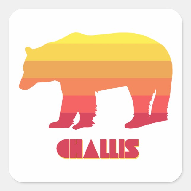 Sticker Carré Ours arc-en-ciel Challis Idaho (Devant)