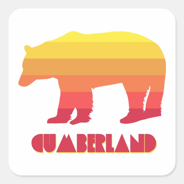 Sticker Carré Ours arc-en-ciel du Maryland Cumberland (Devant)