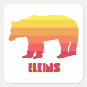 Sticker Carré Ours arc-en-ciel Elkins Virginie-Occidentale