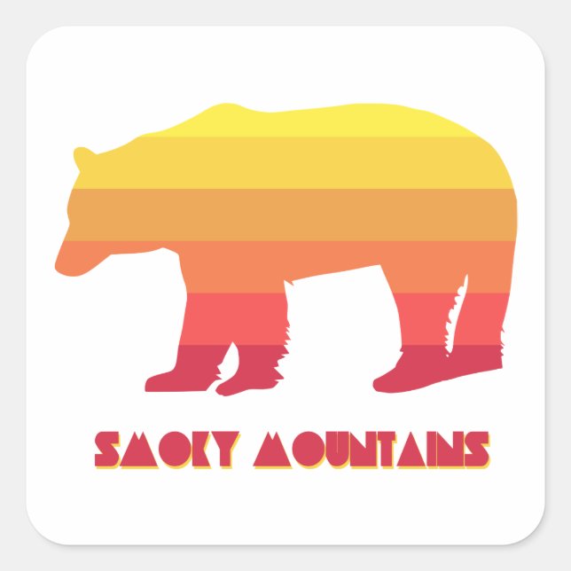 Sticker Carré Ours des montagnes fumées (Devant)