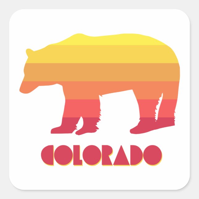 Sticker Carré Ours du Colorado (Devant)