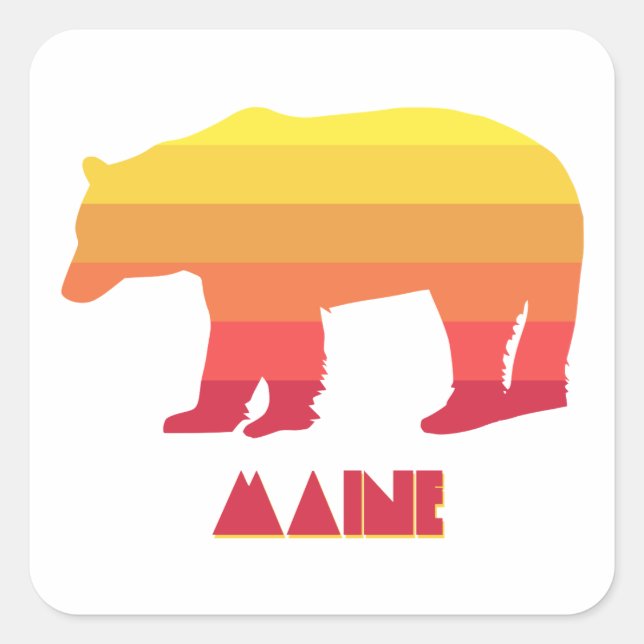 Sticker Carré Ours du Maine (Devant)