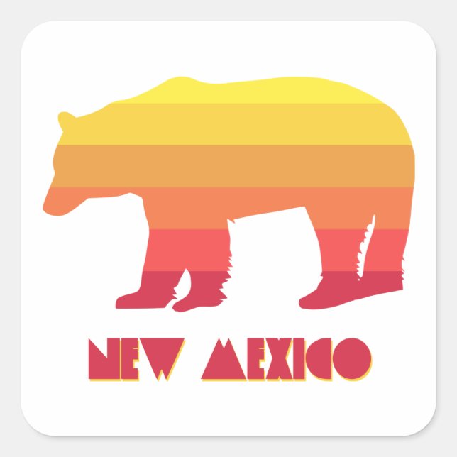 Sticker Carré Ours du Nouveau-Mexique (Devant)