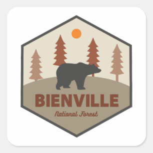Sticker Carré Ours forestier national de Bienville