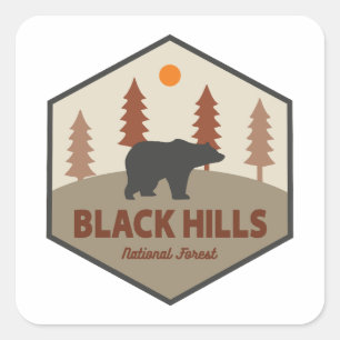 Sticker Carré Ours forestier national de Black Hills