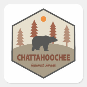 Sticker Carré Ours forestier national de Chattahoochee