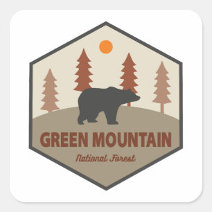 Sticker Carré Ours forestier national de Green Mountain