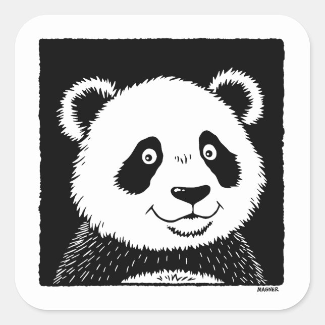 Sticker Carré Ours géant Panda (Devant)