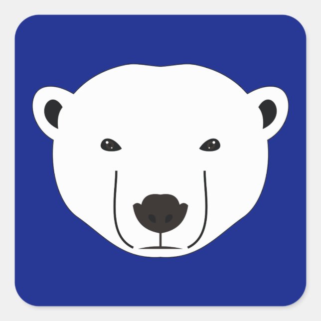 Sticker Carré Ours polaire (Devant)