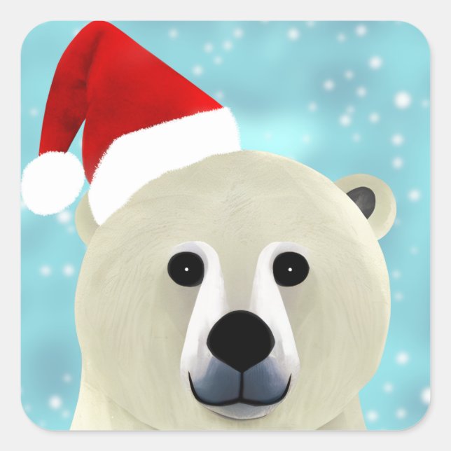 Sticker Carré Ours polaire (Devant)