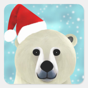 Sticker Carré Ours polaire