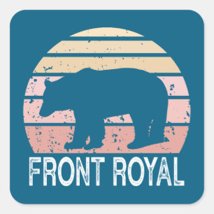 Sticker Carré Ours rétro avant Royal Virginia