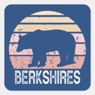 Sticker Carré Ours rétro de Berkshires