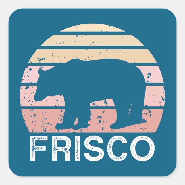 Sticker Carré Ours rétro Frisco Colorado (Devant)