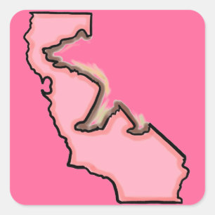 Sticker Carré Ours rose Californie symbole symbole de l'état aut