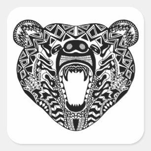 Sticker Carré Ours style