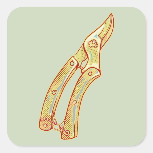 Sticker Carré Outils de jardinage des agents (Devant)