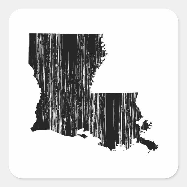 Sticker Carré Outline de l'état de la louisiane en détresse (Devant)