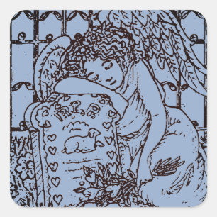 STICKER CARRÉ OUVERTURE DE L'ANGE DE GUARDIAN, SYMPATHIE DU MOUR