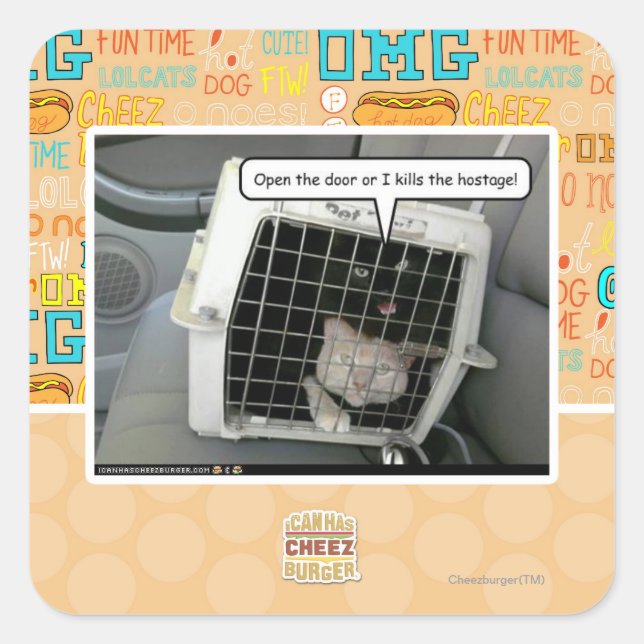 Sticker Carré Ouvrez la porte (Devant)