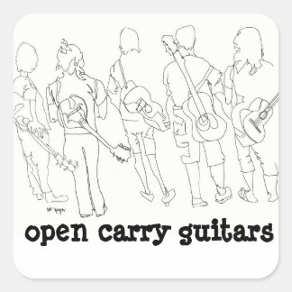 Sticker Carré ouvrir les guitares portatives