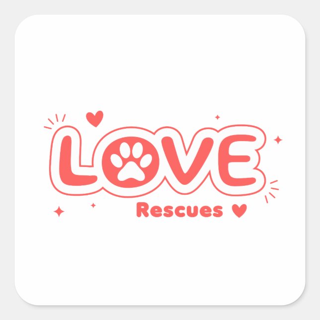 Sticker Carré OWRAssist Love Rescues (Devant)