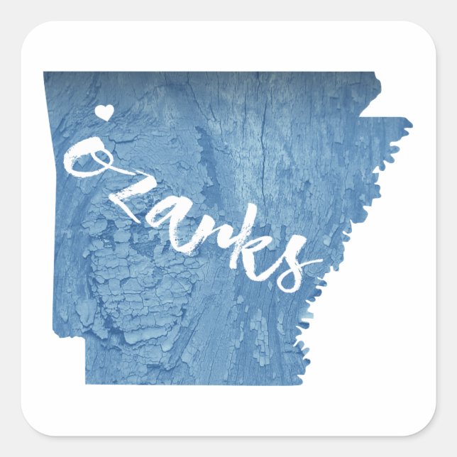 Sticker Carré Ozarks, Arkansas Grain de bois (Devant)