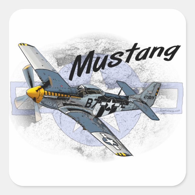 Sticker Carré P51 Mustang (Devant)